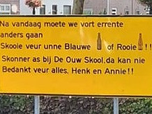 De Oude School gesloten bord