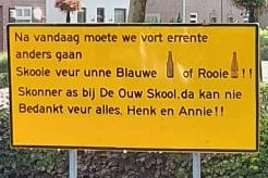 De Oude School gesloten bord