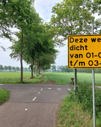 asfalteringswerkzaamheden wegafsluitingen juni-juli 2026 bord De Baars-Vogelzang