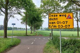 asfalteringswerkzaamheden wegafsluitingen juni-juli 2026 bord De Baars-Vogelzang