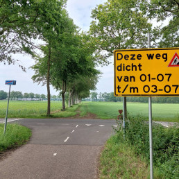 asfalteringswerkzaamheden wegafsluitingen juni-juli 2026 bord De Baars-Vogelzang